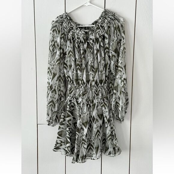Misa Los Angeles Mercy Mini Dress Sz XS Olive Green Ikat $390 NWT Fairy - Picture 5 of 13